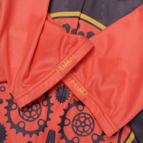 Primal Los Muertos Red Yellow Gray Cycling Jersey Full Zip Shirt Mens Size M - Picture 8 of 11